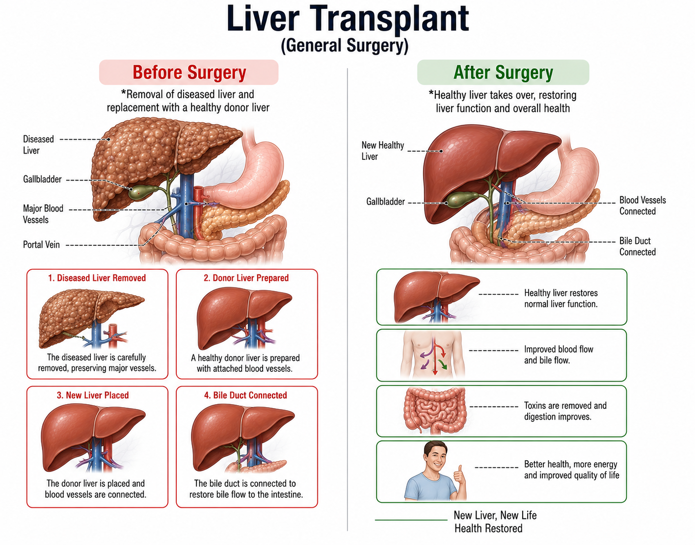 Liver Transplant Surgery — anatomy diagram